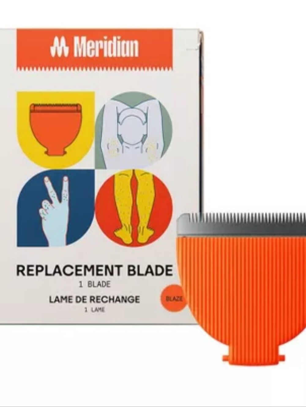 Meridian Pubic & Body Hair Trimmer Signature Ceramic Blade, Single Replacement
